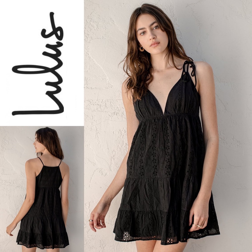 NWT LULUS Eyelet Lace Tiered Babydoll Dress - Picture 1 of 16